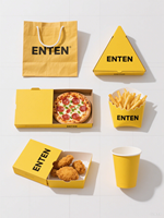 Cajas para Empacar Papas Fritas, Servicio de Empaque Personalizado con Logotipo para Alimentos, Pollo, Hamburguesas, con Contenedor de Papel para Llevar, Cajas Pequeñas para Alimentos