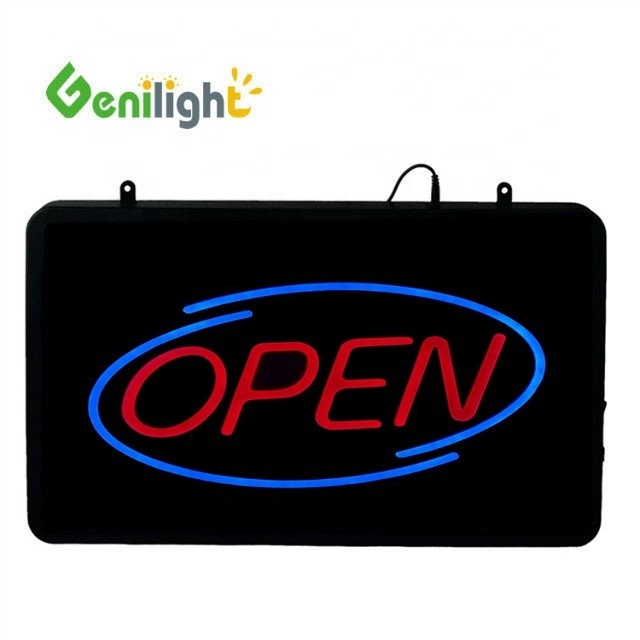 Genilight 56*33 cm Custom LED Neon Business Hour Open Sign with Multi Colors Flashing Animation for Advertising & Decoration