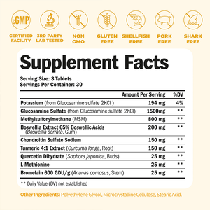Integratore Erboristico in Capsule 1500 Mg Glucosamina Condroitina <span class=keywords><strong>MSM</strong></span> Supporto Articolare per Donne e Uomini - Product Image 3