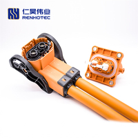 Connecteur électrique Ip67 étanche circulaire haute tension 2pin 8mm prise en plastique à angle droit harnais de puissance batterie Ev