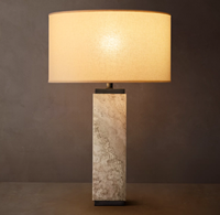 Lampe de chevet moderne E26 flexible et simple, base rectangulaire en laiton, abat-jour en lin, LED à intensité variable pour chambre et bureau