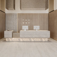 Bureau de réception moderne personnalisé en surface solide diamantée pour hall d'hôpital avec design durable et garantie de 10 ans