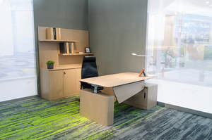 Escritorio Ejecutivo Eléctrico de Lujo en Forma de L, con Doble Motor, Altura Ajustable, para Trabajar Sentado o De Pie, con Gabinete de Almacenamiento - Product Image 5