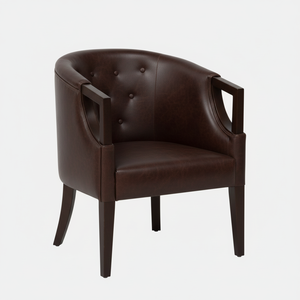 เก้าอี้เท้าแขนหนังสีน้ำตาลร่วมสมัยสำหรับบ้านสำหรับห้องนั่งเล่นห้องนอนอพาร์ทเมนต์ห้องอาหารโรงแรมวิลล่าเฟอร์นิเจอร์สไตล์พักผ่อน - Product Image 1