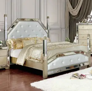 Khung Gương Cổ Điển Giường Sang Trọng Tufted Giường Tiêu Chuẩn Cho Đồ Nội Thất Khách Sạn