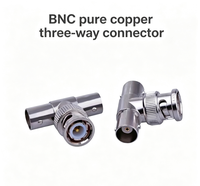 Connecteur BNC en T en cuivre pur BNC-KKK1, adaptateur coaxial RF à trois voies, répartiteur 3 femelles