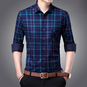 مخصص العلامة التجارية الخاصة للرجال قميص عمل غير رسمي من نسيج القطن سروال رسمي ضيق قميص رسمي للرجال - Product Image 3