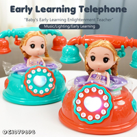 Petite poupée desgin apprentissage éducatif précoce jouet sensoriel en plastique musical téléphone portable pas cher pour bébé enfants filles avec lumière