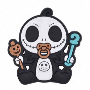 Venta al por mayor de PVC suave estilo de Halloween calavera extraña dibujos animados zapato encantos para zuecos sandalias - Product Image 2