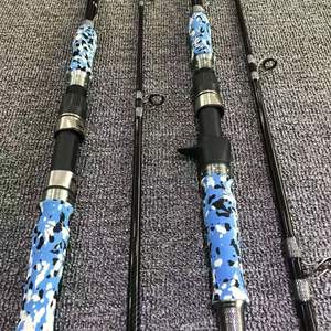 Canne à <span class=keywords><strong>pêche</strong></span> au poisson-chat d'eau douce Canne à <span class=keywords><strong>pêche</strong></span> lourde Baitcasting en carbone 6'8 2.1m H 2.28m 7'6 XH 2 sections Canne à tête de serpent - Product Image 5