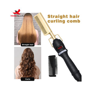 Fers à lisser pour cheveux, utilisation humide et sèche, mini peigne chauffant à affichage numérique LCD, prix bas, vente en gros d'usine, achat groupé, marque privée - Product Image 5