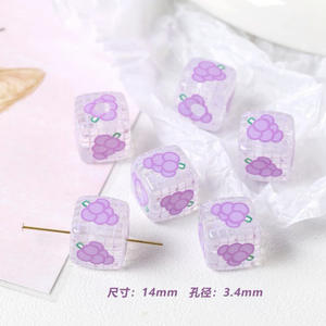 Cuentas acrílicas cuadradas de frutas transparentes energéticas para materiales hechos a mano DIY accesorios de cadena de teléfono móvil fabricación de joyas - Product Image 6