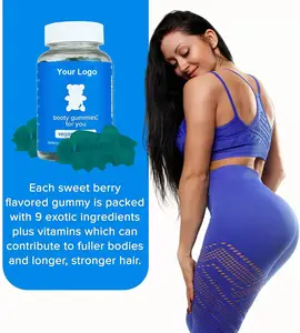 OEM Booty Gummies Buttock Booster Label Pribadi Vegan Pembesar Payudara Pinggul Pantat Pembesaran Booty Gummies untuk Wanita