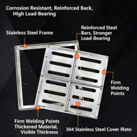 Grille de drainage en acier résistante, couvercle d'égout invisible pour usines industrielles