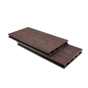 non-slip out terrace board recycled wpc hollow decking