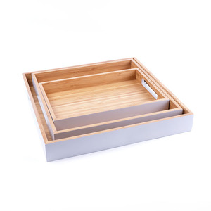 Japanese-style <b>bamboo</b> tray tea <b>table</b> with handles, suitable for home use, hotels, restaurants, serving dishes, rectangular - Product Image 4
