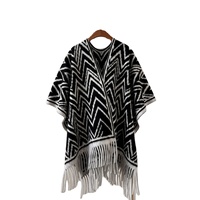 Châle d'hiver pour femme, motif zigzag, en polyester épais et extra-large, idéal pour les salles climatisées, inspiré du tourisme du lac Sayram du Xinjiang