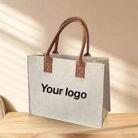 Sac fourre-tout en feutre réutilisable personnalisé avec logo, grand format, écologique, pour courses, cadeaux, sacs à main en feutre de laine, sac de travail en feutre