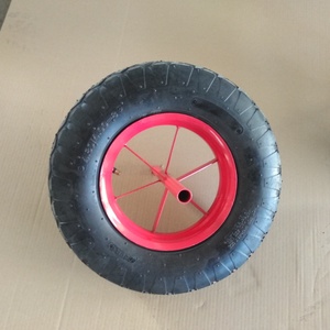 Roues WB6400 pour brouette, pneus 4.00-8, jante métallique croisée de jardin avec bloc d'axe, roue pneumatique en caoutchouc à motif, roue à air - Product Image 5