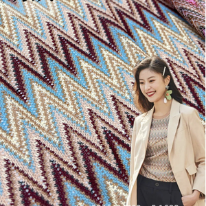 Thời Trang Phong Cách Hiện Đại Hollow out Vải Knit Jacquard Sợi Nhuộm Vải Cho Quần Áo - Product Image 1