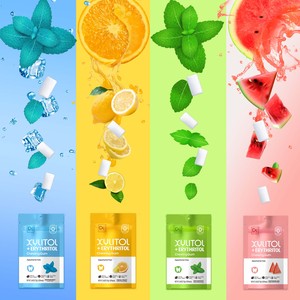 Dc24 perawatan sehari-hari <span class=keywords><strong>Xylitol</strong></span> dan erythritol gula permen karet gratis permen karet 50 buah kemasan permen karet dalam persediaan