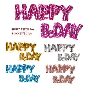 Globos con diseño <span class=keywords><strong>de</strong></span> <span class=keywords><strong>feliz</strong></span> Día B para bebé, banderola con letras <span class=keywords><strong>de</strong></span> aluminio, juego <span class=keywords><strong>de</strong></span> globos <span class=keywords><strong>de</strong></span> cumpleaños, decoraciones <span class=keywords><strong>de</strong></span> fiesta, nuevo estilo, <span class=keywords><strong>2022</strong></span> - Product Image 1