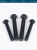 Vis hexagonales noires de grade 8.8, tiges filetées allongées et vis à filetage métrique, gamme complète M3-M24, en acier à faible teneur en carbone, emballées en boîte