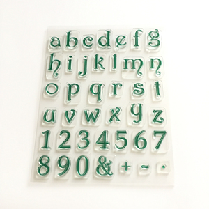 OEM personalizzato ventisei lettere digitale timbri in gomma auto-inchiostrazione timbri trasparenti per la decorazione del diario di colore verde - Product Image 5