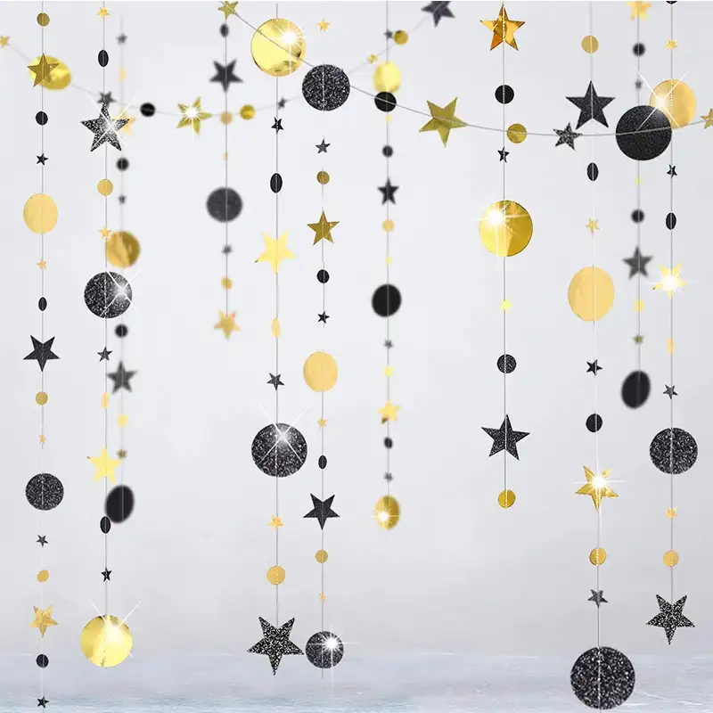 Estrelas do Glitter Papel Banner 2021 Feliz Ano Novo Decorações Do Partido Para Enfeites Para Casa 2020 de Santa Árvore de Natal Guirlanda de Natal