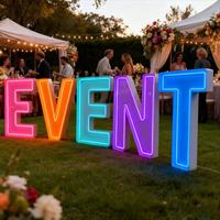 Grandes lettres en PVC, lettres géantes lumineuses à LED pour fête d'anniversaire, mariage, boutique de détail, décoration d'événements