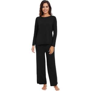 Ensemble de pyjamas pour femmes en viscose de bambou, manches longues, vêtements de nuit doux, tailles S à XXL - Product Image 1