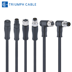 OEM 방수 IP67 M8 커넥터 케이블 2/8핀 직선/각형 몰딩 플러그 리드 (PVC/PUR) 로봇 센서 커넥터 케이블 - Product Image 1