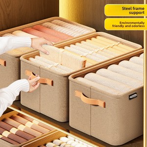 Fabric Clothing <strong>Storage</strong> <strong>Basket</strong>-Foldable &amp; Stackable Modern Minimalist Desktop Toy &amp; Wardrobe Pants Organizer for Home &amp; Dorm - Product Image 2