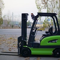 Chariot élévateur électrique industriel de 1,5 tonne avec batterie au plomb, transpalette, déplaceur latéral hydraulique, pneus pleins, à deux étages