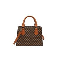 Sac à main structuré en cuir PU, style vintage inspiré du luxe, avec monogramme, poignée supérieure et bandoulière