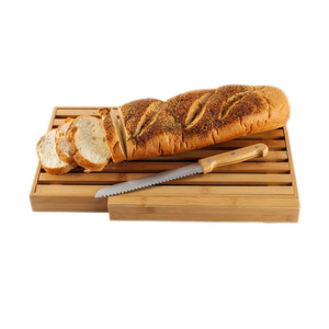 Tabla de cortar de bambú ZS de 17.5 pulgadas con bandeja de almacenamiento para cortar pan y utensilios de repostería - Product Image 5
