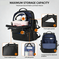 Sac à dos pour ordinateur portable en polyester imperméable de luxe haut de gamme avec logo personnalisé pour les voyages d'affaires des hommes, antivol
