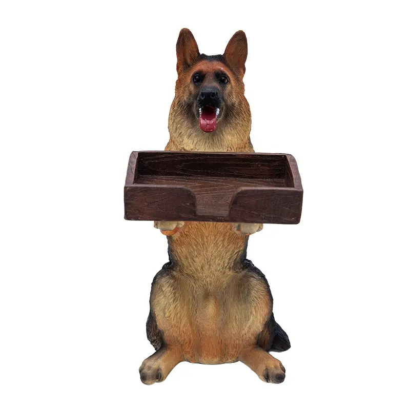 Scultura per cani in resina statue per cani da pastore tedesco porta biglietti da visita