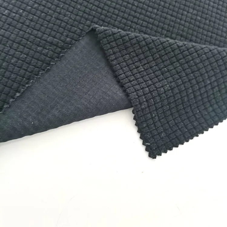 Polar Fleece Fabric für Garment Wholesale Recycle Grids Spandex Weft Knitted Plain Dyed Polyester Spandex Blend Fabric 200 GSM