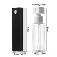 Nettoyant pour écran portable 2-en-1 de 15 ml, spray et lingette pour téléphone, iPad, ordinateur portable, MacBook, téléviseur, avec formule 100% naturelle à base d'extraits végétaux