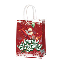 Sacs cadeaux de Noël personnalisés en papier kraft écologique, fond carré, imprimé Père Noël, pour cadre photo, emballage de bougies, petit MOQ
