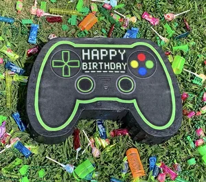 Paquete <span class=keywords><strong>de</strong></span> Piñatas <span class=keywords><strong>de</strong></span> controlador <span class=keywords><strong>de</strong></span> videojuegos personalizado con los ojos vendados y murciélago para niños, conjunto <span class=keywords><strong>de</strong></span> decoración <span class=keywords><strong>de</strong></span> fiesta <span class=keywords><strong>de</strong></span> <span class=keywords><strong>cumpleaños</strong></span> para niños - Product Image 5