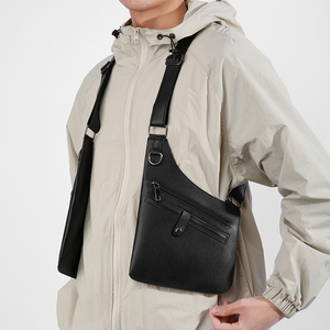 Best-selling Vintage PU Unisex Vest <strong>Bag</strong> Outdoor Travel <strong>Waterproof</strong> Messenger <strong>Bag</strong> with Phone Theft Prevention Leather <strong>Bag</strong> - Product Image 5