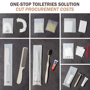 Populaire Kit de Commodités Jetables Éco-Responsables pour Hôtels, Fournitures Hôtelières de <span class=keywords><strong>Voyage</strong></span>, Trousse de Toilette Mini Certifiée CE - Product Image 2