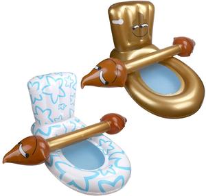 Nouvelles idées personnalisées : Chaise flottante gonflable en forme de toilettes pour deux personnes, idéale pour les jeux aquatiques en piscine ou en extérieur/intérieur. - Product Image 3