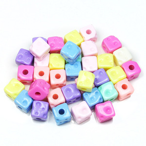 Perles carrées en forme de fromage de 14 mm, couleur pastel, à grand trou, pour la création de bijoux DIY, boucles d'oreilles, bracelets et artisanat - Product Image 2