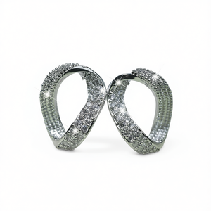 Pendientes de Diamantes de Oro Blanco de Lujo, Corte Brillante Redondo, Color G, Naturales, para Mujer, Joyería de Compromiso - Product Image 1