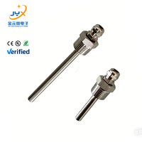 Sensor Suhu Tabung Buta Baja Tahan Karat SUS304/316 PT100 Berulir RTD NTC 1C Akurasi Tinggi Output Analog untuk