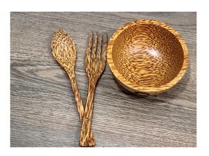 ชุดมีดส้อมไม้ทำด้วยมือชุดมีดไม้ไผ่ - Product Image 3