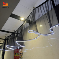 Cortina de Tul con Luces LED para Decoración de Techos de Salones de Banquetes de Hoteles, Decoración de Techos para Bodas